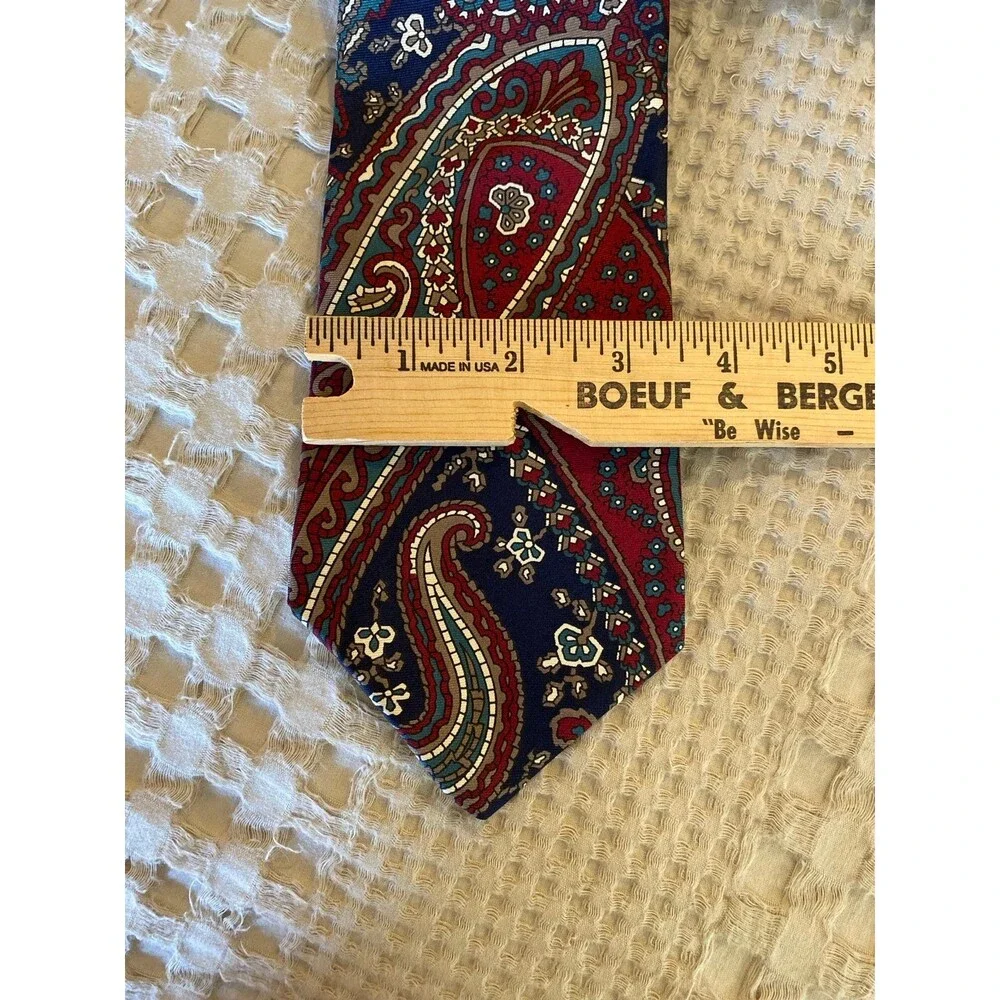 Stafford Necktie Paisley Print Dressy Classic Vintage‎ Look Burgundy Navy Olive